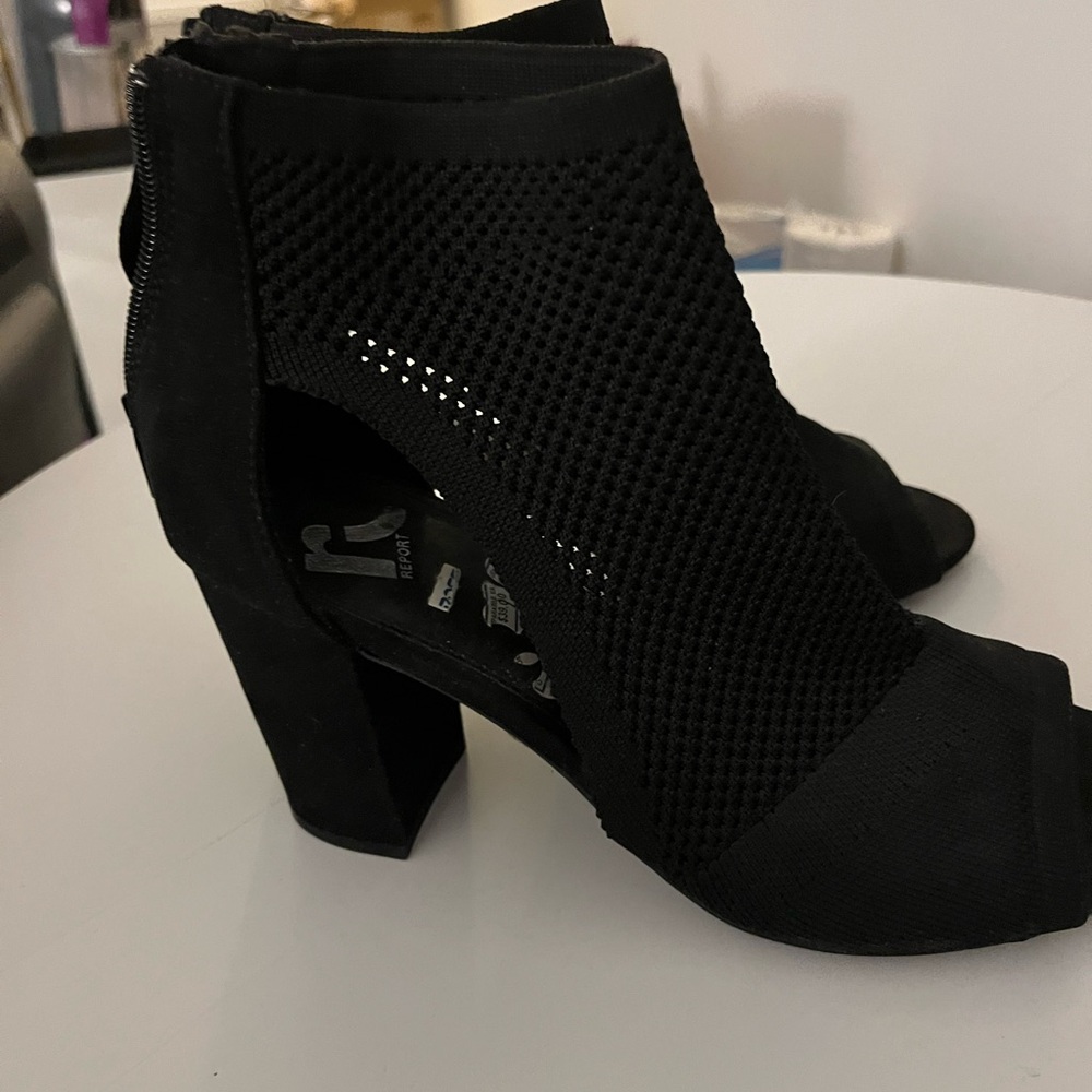 Open toe heeled booties | size 9